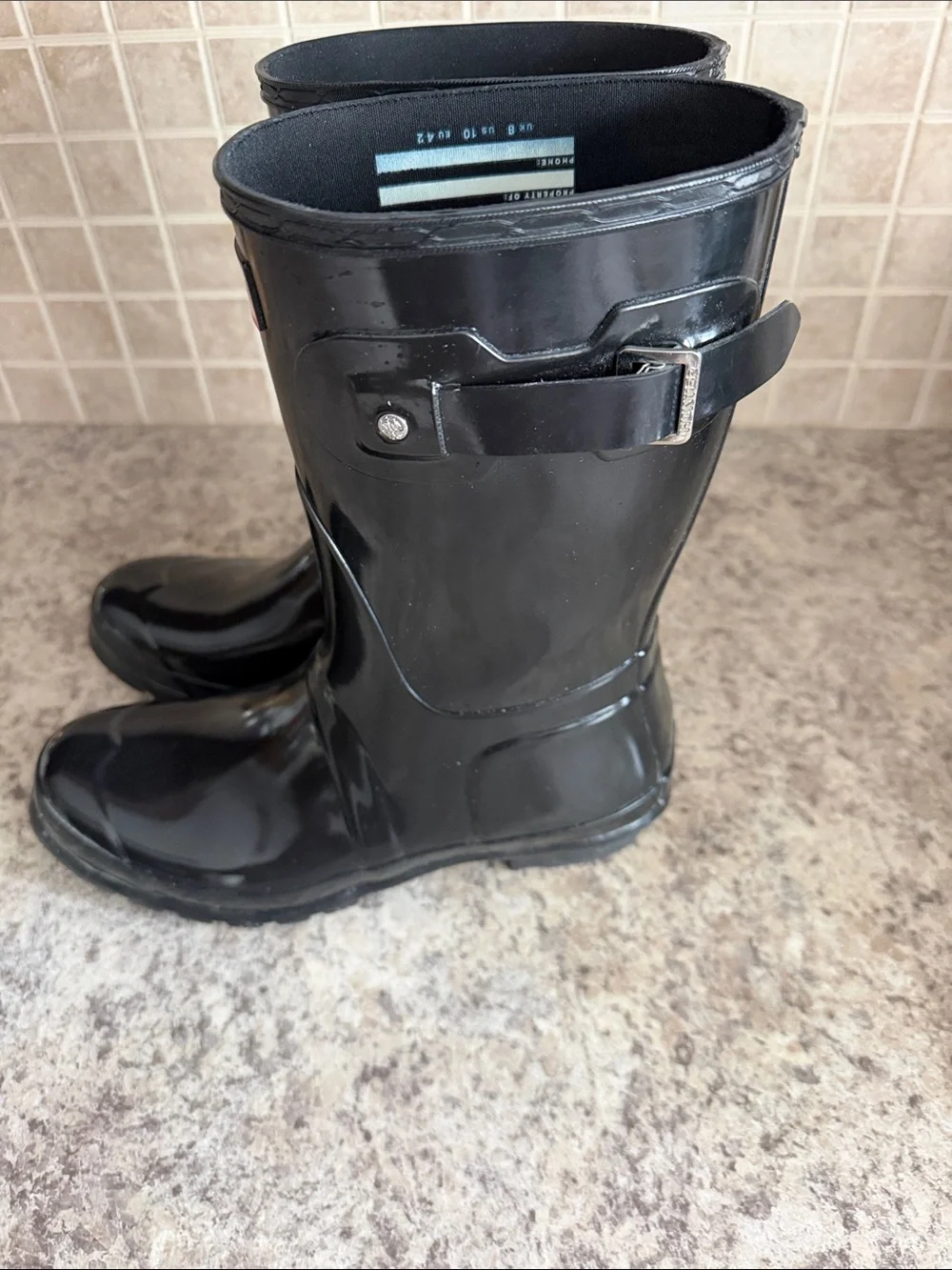 Hunter Glossy Black Short Rain Boots
